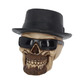 Badass hat and sunglasses skull figurine