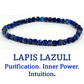 4mm cube cut crystal stone bracelet - lapis lazuli