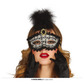 Masquerade mask with feathers, black