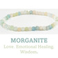 4mm cube cut crystal stone bracelet - morganite