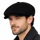 Black flat cap corduroy style