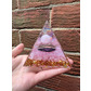 Rose quartz pyramid in resin 244g 9.5cm approx