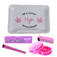 White high maintenance small rolling tray set