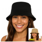 Black & beige reversible bucket hat