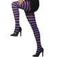 Opaque tights, black purple stripe 