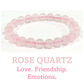 8mm beaded crystal stone bracelet - rose quartz