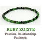 4mm cube cut crystal stone bracelet - ruby zoisite