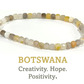 4mm cube cut crystal stone bracelet - botswana agate