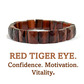 Cut crystal stone bracelet - red tiger eye