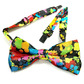 Bow tie clip on, paint splatter