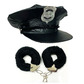 Special police hat & black fluffy handcuffs