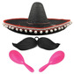 Black mexican sombrero set