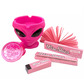 Pink alien head ashtray set