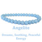 6mm beaded crystal stone bracelet - angelite