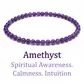4mm beaded crystal stone bracelet - amethyst