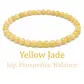 6mm beaded crystal stone bracelet - yellow jade