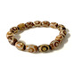 Beaded 3 eye crystal stone bracelet - brown