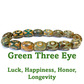 Beaded 3 eye crystal stone bracelet - green