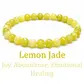 6mm beaded crystal stone bracelet - lemon jade