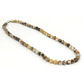 8mm beaded crystal stone necklace - brown zebra jasper