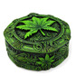 Green leaf ashtray with lid