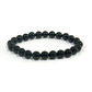 8mm beaded crystal stone bracelet - black agate