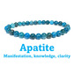 6mm beaded crystal stone bracelet - apatite