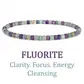 4mm cube cut crystal stone bracelet - fluorite