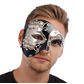 Venetian half face mask, black