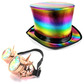 Rainbow top hat & rose gold goggles