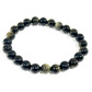 8mm beaded crystal stone bracelet - gold sheen obsidian