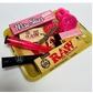 Pink raw rolling tray set rolling papers