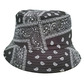 Black paisley bucket hat