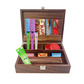 Walnut deluxe wooden rolling box set