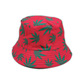 Bucket hat - pink with green leaf