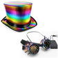 Rainbow top hat & rainbow led goggles