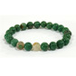 8mm beaded crystal stone bracelet - african green jade