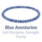 4mm beaded crystal stone bracelet - blue aventurine