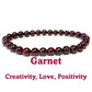 6mm beaded crystal stone bracelet - garnet