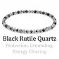 4mm beaded crystal stone bracelet - black rutile quartz