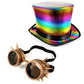 Rainbow top hat & bronze spike goggles