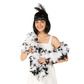 Feather boa, white with black tips