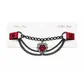 Choker - red heart with chains