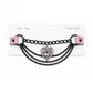 Choker - pink heart with chains