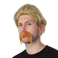 Blonde disco wig and tash