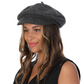 Wool newsboy cap, dark grey 