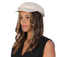 Suede newsboy cap, beige