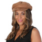 Suede newsboy cap, camel