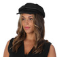 Suede newsboy cap, black