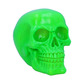 Psychedelic fluorescent skull figurine green